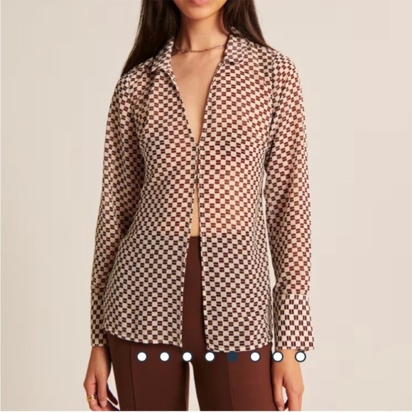 Abercrombie & Fitch Tops - Abercrombie & Fitch Long-Sleeve Sheer Top